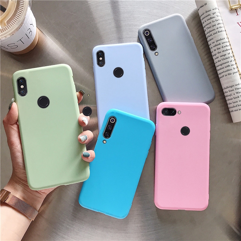 Ốp điện thoại màu trơn cao cấp thời trang dành cho Xiaomi Mi A3 A2 Lite A1