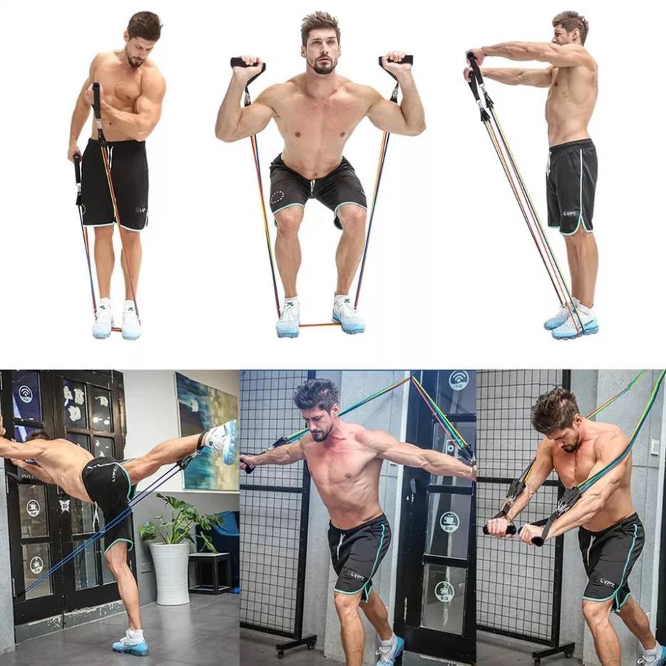 Bộ 5 Dây Đàn Hồi Tập Thể Hình, Dây tập gym, Bộ dây ngũ sắc tập Gym, Dây tập thể dục cao cấp, nhỏ gọn z