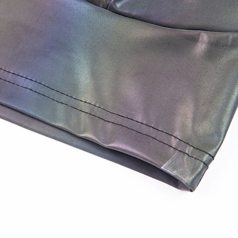 Áo Croptop Sát Nách Cổ Chữ V Màu Phản Quang Lấp Lánh Quyến Rũ Cho Nữ