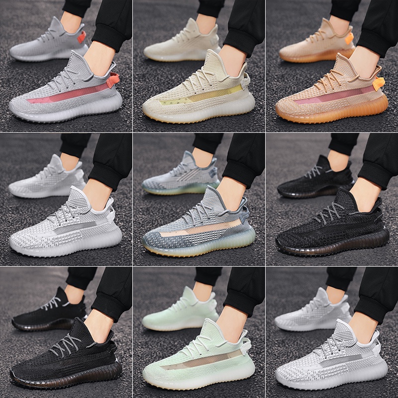 Giày Thể Thao Đế Bằng Phối Lưới Thoáng Khí Trọng Lượng Nhẹ 350v2 Thời Trang Cho Nam