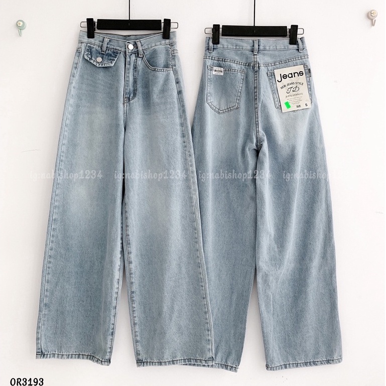 Quần Ống Rộng Jean Nữ Cạp Cao - Nabishop1234 Mã 3193  (ẢNH THẬT) | BigBuy360 - bigbuy360.vn