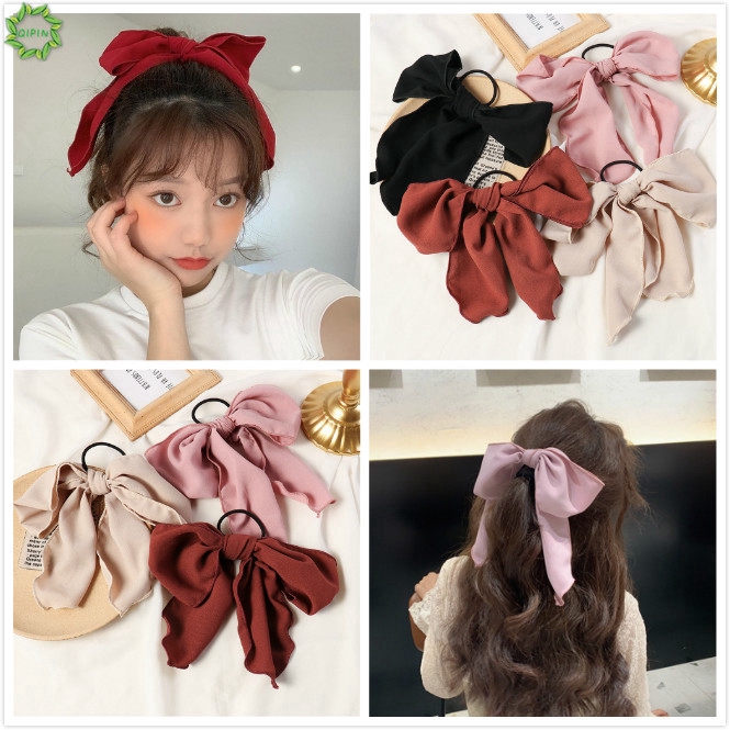 Dây Buộc Tóc Có Chi Tiết Nơ Thời Trang Phong Cách Hàn Quốc Cho Nữ