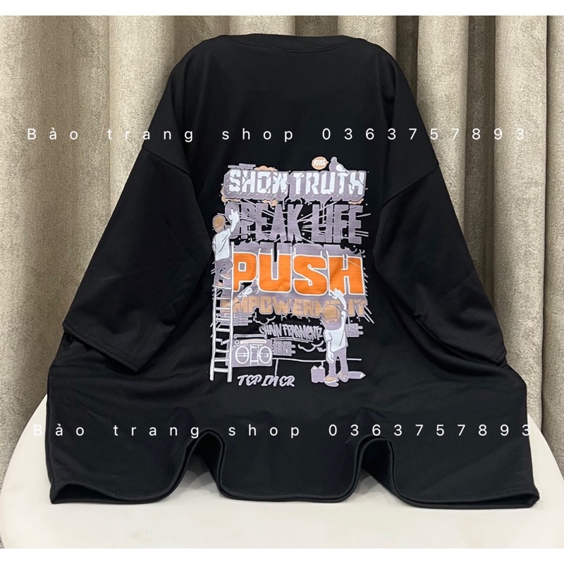 Áo Thun Tay Lỡ PUSH Chất Thun Mềm Mịn Form Rộng Unisex- Áo Phông Tay Lỡ Ulzzang