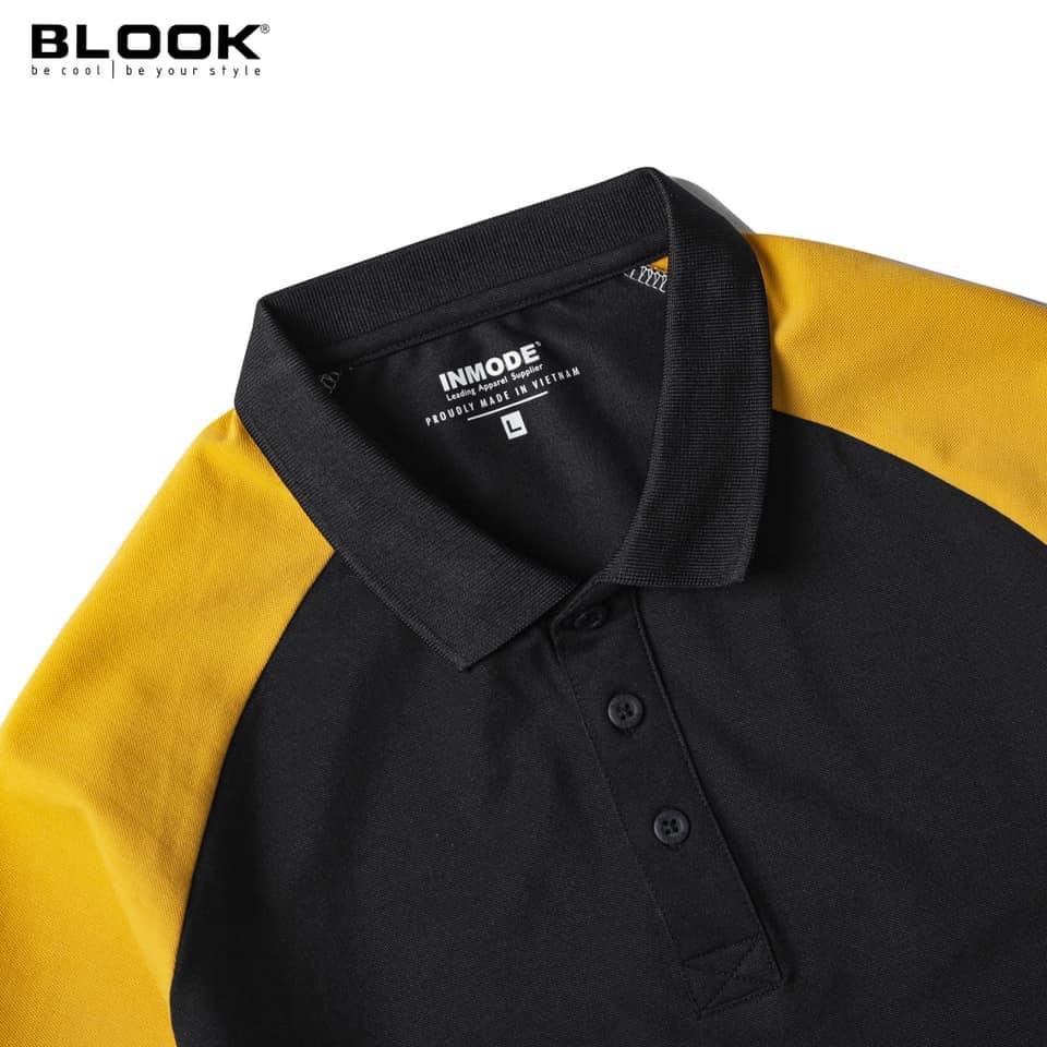 Áo polo nam slimfit BLOOK chất vải thun cá sấu cotton màu đen phối vàng trắng mã 35528  (HÌNH THẬT) | BigBuy360 - bigbuy360.vn