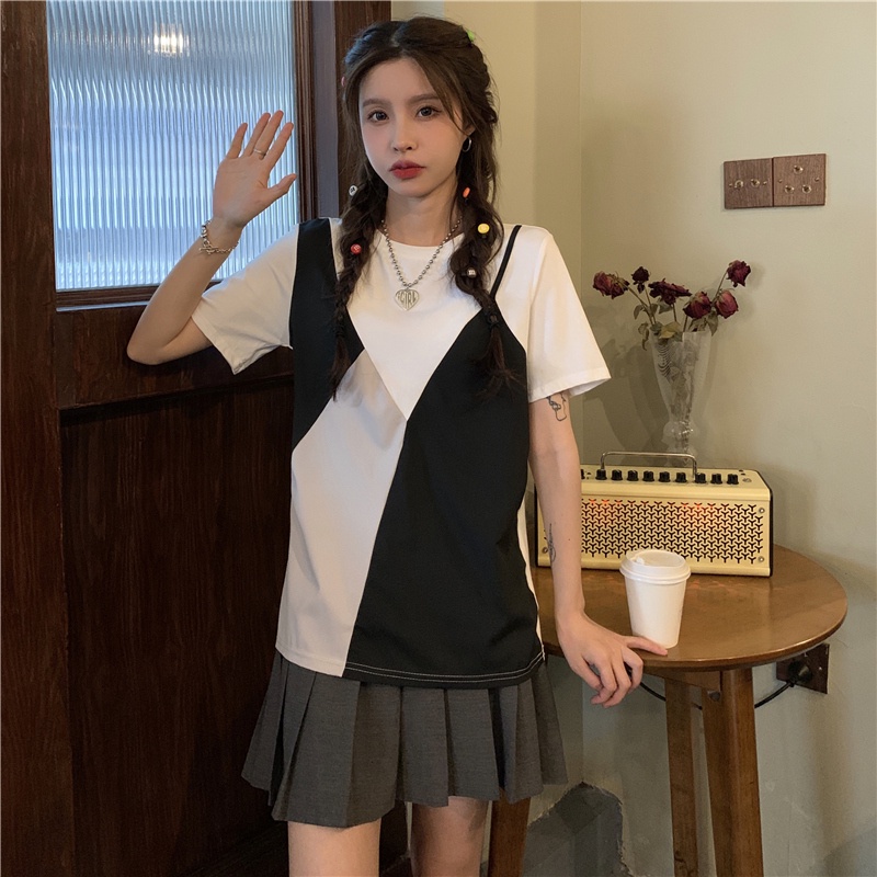 SUXI Áo Thun Tay Ngắn Cổ Tròn Thời Trang Mùa Hè Cho Nữ