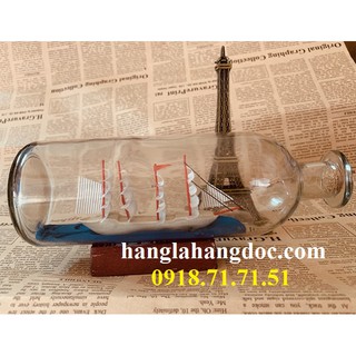 [XẢ HÀNG GIÁ SỈ] Mô hình thuyền gỗ trong chai thủy tinh mẫu số 5