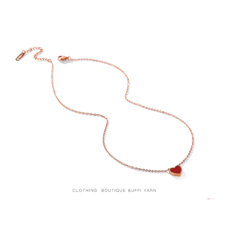 Dây chuyền MAYEBE LAVEND thép titan mặt hình trái tim phong cách Hàn Quốc thời trang dành cho nữ