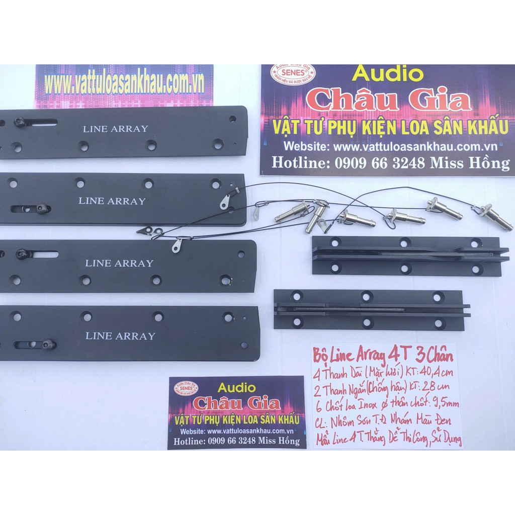 Nẹp loa array, line array 4T 3 chân 1 bộ Audio Châu Gia