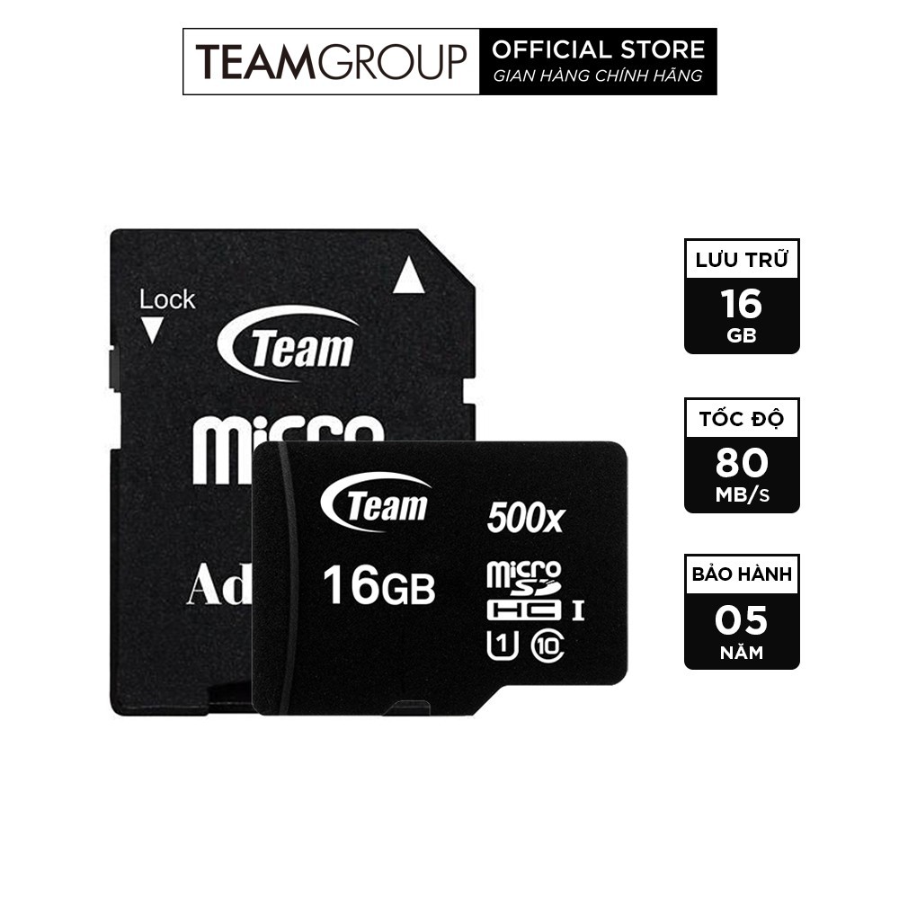 Thẻ nhớ MicroSD TEAMGROUP Box Class10 16G/32G/64GB/128GB  Chính hãng (Chuyên dùng Camera) chính hãng bảo hành 2 năm 1 đổ