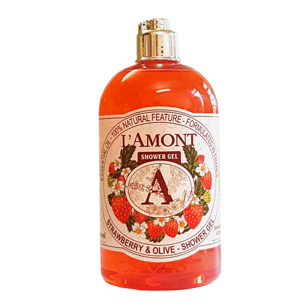 Combo Sữa Tắm và Sữa Dưỡng Thể LAmont En Provence Hương Dâu Tây 500ml và 250ml