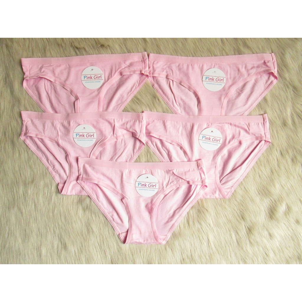 Set 05 quần lót Pink Girl - cotton cao cấp trơn lạnh mát