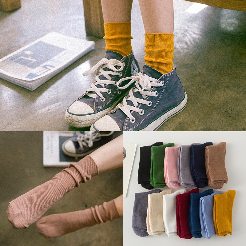 ❥❥Women socks New plain socks（12 color） | BigBuy360 - bigbuy360.vn