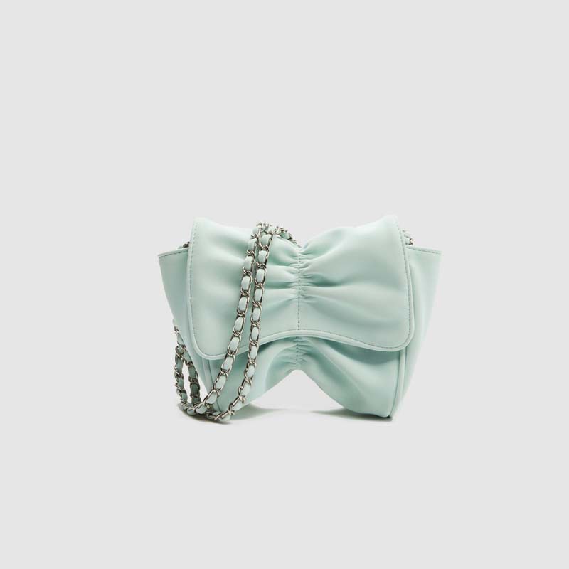 IELGY Túi Đeo Vai Đính Nơ Phối Dây Xích Thời Trang Cho Nữ