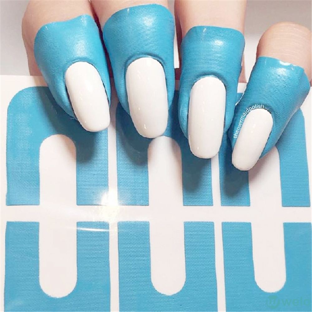 Set 10 miếng dán hỗ trợ sơn móng tay hình chữ U chống lem ra ngoài tiện lợi
