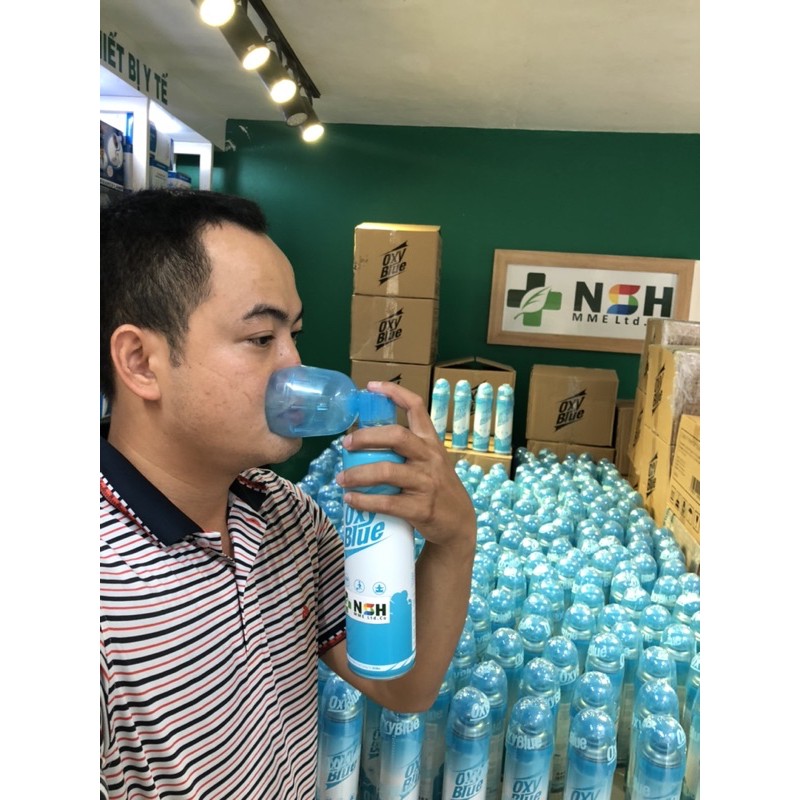 [ĐẠI LÝ SỈ LẺ] Bình Oxy Mini Cầm Tay (Khí Sạch Đóng Chai) bình oxy y tế mini cầm tay oxy blue 700ml