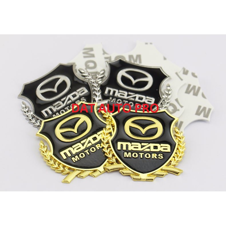 Cặp Huy hiệu bông lúa Mazda GOLD kim loại cao cấp.
