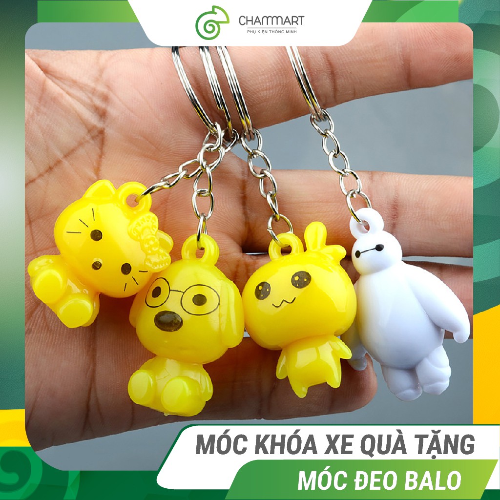 Móc khóa xe máy ô tô Baymax anime Big Hero móc quà tặng đeo balo nhỏ nhắn hoạt hình chó mèo cute