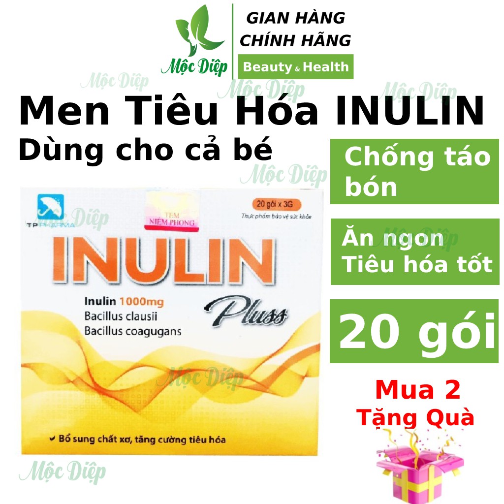 Men Tiêu Hóa Chống Táo Bón ❤️CHÍNH HÃNG Inulin Pluss ❤️chiết xuất thảo dược, tiêu hóa tốt cho bé và người già,