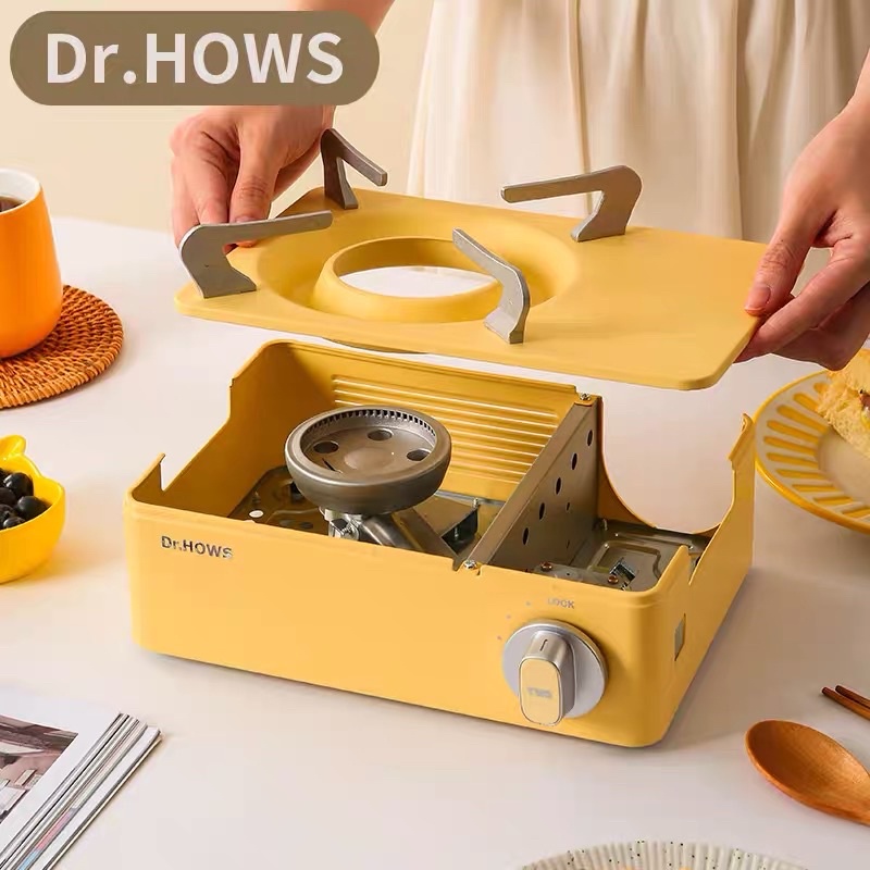 HÀNG SẴN / Dr Hows / Bếp ga Dr Hows Hàn Quốc kèm vali đựng bếp ga màu vàng xanh hồng trắng