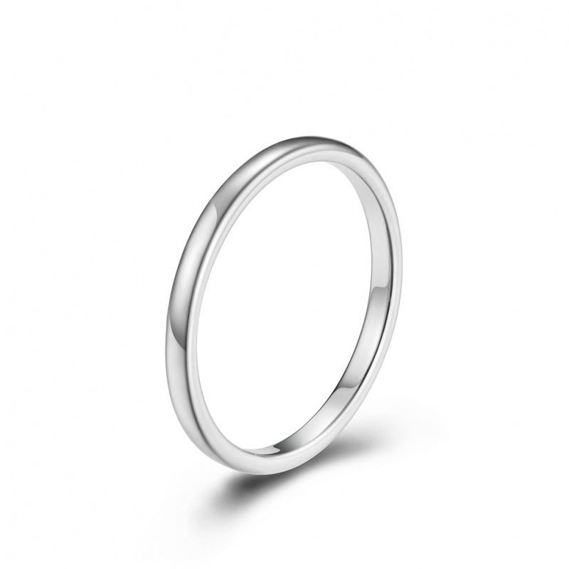 Nhẫn Cincin Wanita Bằng Thép Titan Màu Vàng / Bạc 2mm Đơn Giản Thời Trang Hàn Quốc Cho Nam Và Nữ