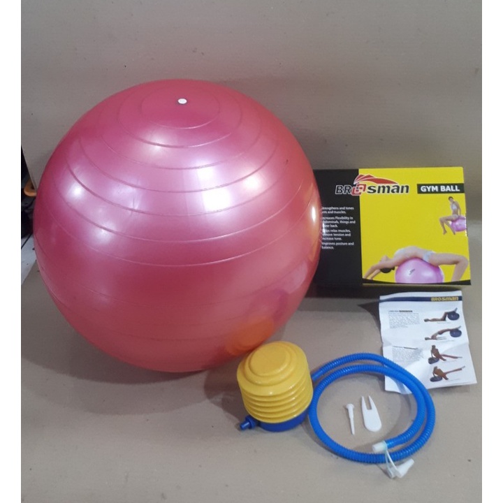 Bóng tập yoga - Banh tập thể dục Brosman  --> đầy đủ hộp và đồ bơm bóng..