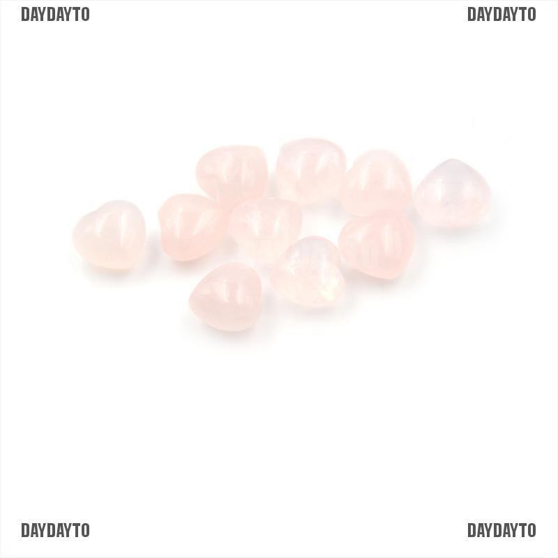 1 X Đá Thạch Anh Tự Nhiên Hình Trái Tim Màu Hồng