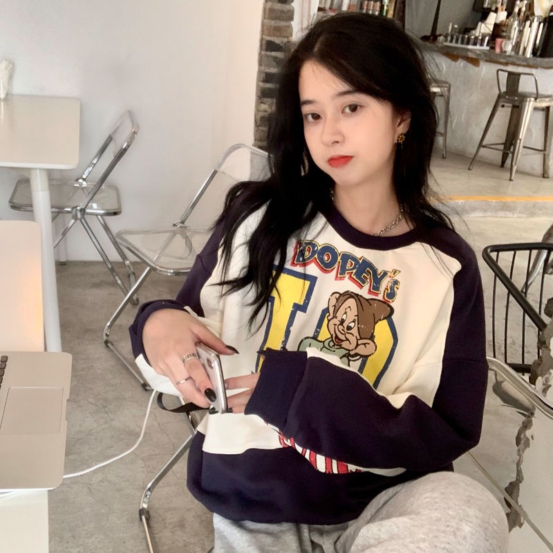 Áo Sweater mỏng dáng rộng giả hai lớp thời trang xuân thu cho nữ | BigBuy360 - bigbuy360.vn