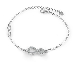 Lắc tay bạc Double Infinity