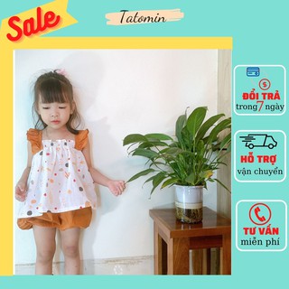 Bộ bé gái mùa hè hai dây cánh tiên, set bộ đẹp cho bé bbg01