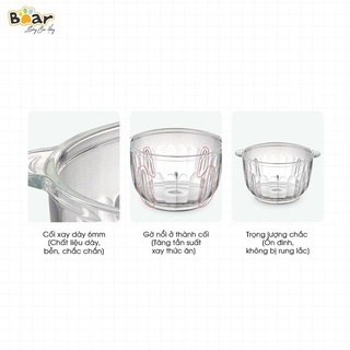 Máy xay thịt xay thực phẩm đa năng Bear QSJ-C04R8S thủy tinh 2.5L - BH 12 tháng