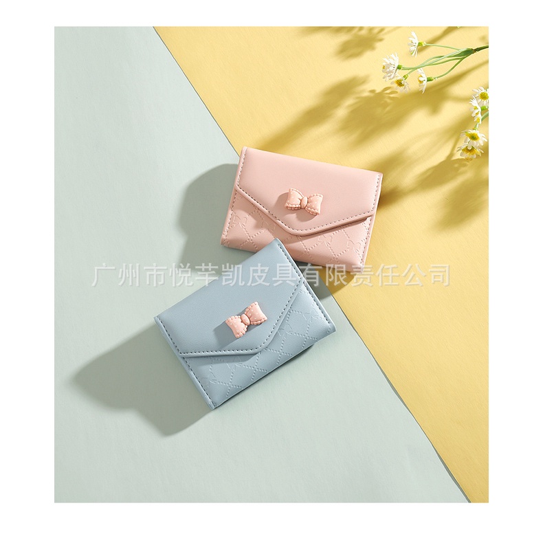 Ví nữ mini cute GENZZZ họa tiết nơ đáng yêu thiết kế nhỏ gọn đựng trong túi xách V028