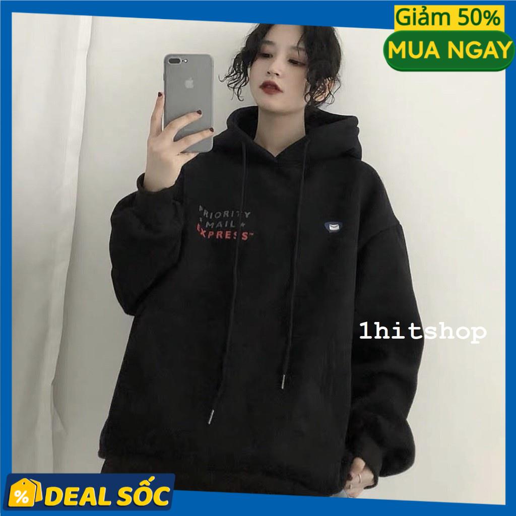 [Mã 12FASHIONSALE1 giảm 10K đơn 50K] Áo Hoodie Lá Thư, Áo Sweater Unisex Form Rộng Hiếu Hòa