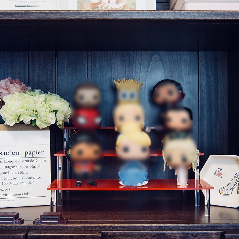 Kệ Đứng Trưng Bày Bánh Cupcake / Món Tráng Miệng Màu Đỏ Trong Suốt