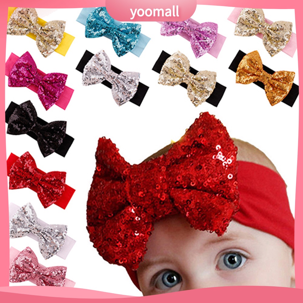 Băng Đô Nơ Kim Tuyến Lấp Lánh Cho Bé Gái