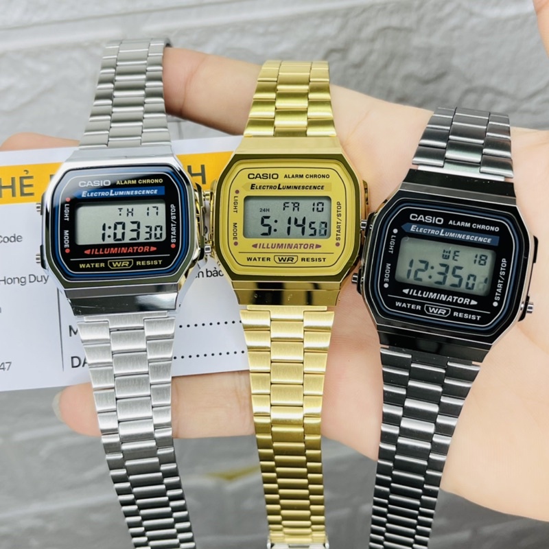 Đồng hồ A168 unisex nam nữ new fullbox chính hãng