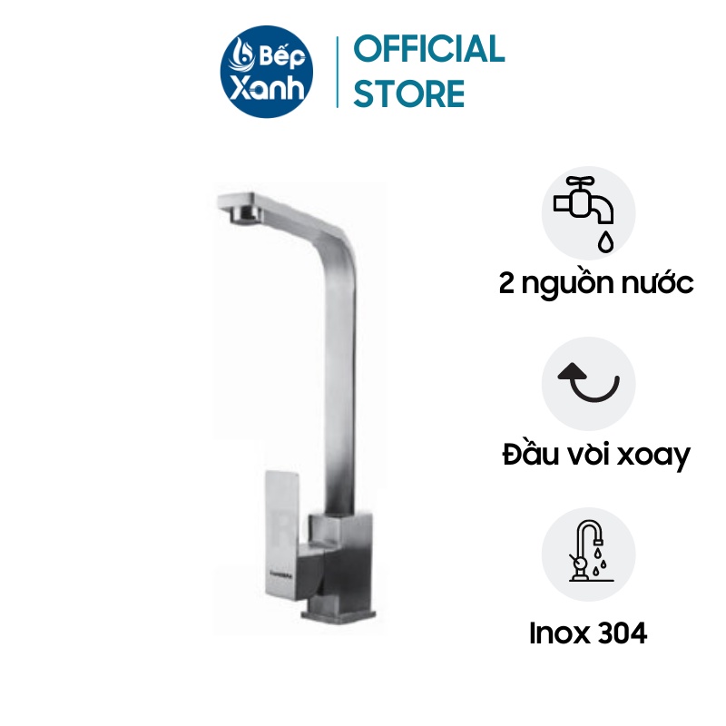 [FREESHIP HCM] Vòi Rửa Chén Eurogold  EUF014M - Inox 304 - Xoay 360 Độ