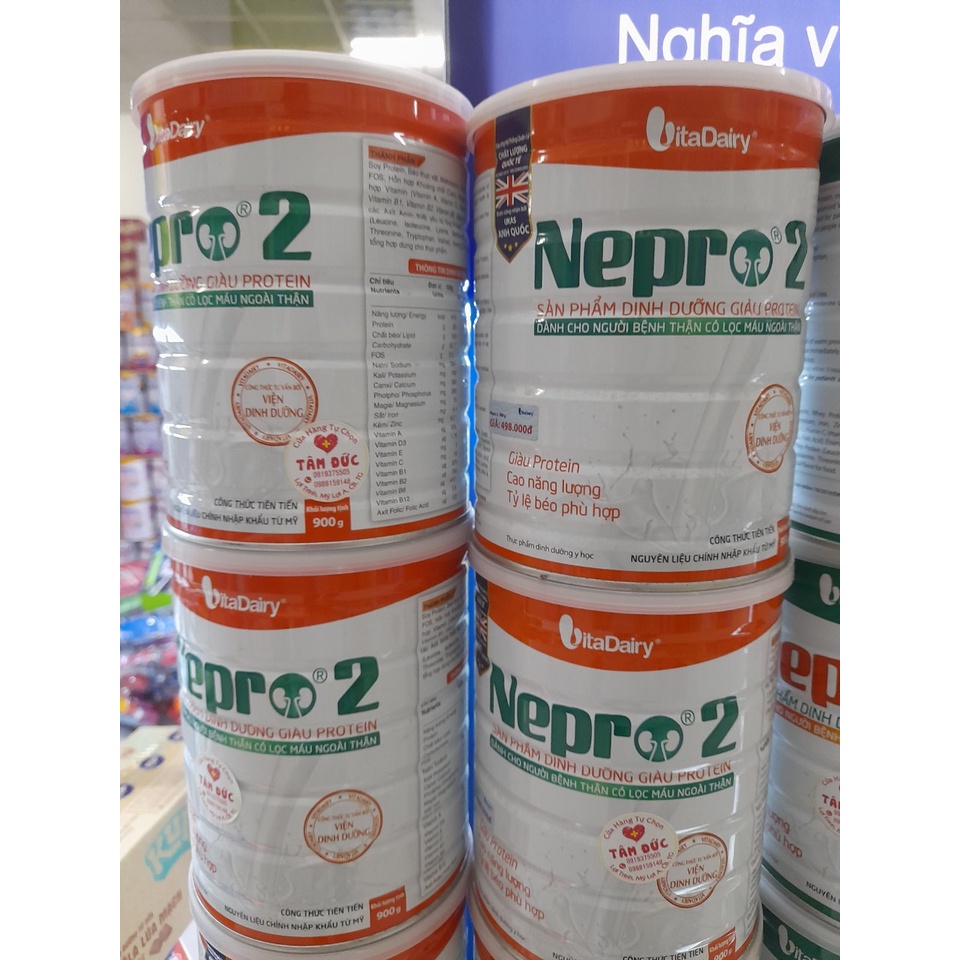 Lon Sữa 900g Nepro 2 Vitadairy Giàu Protein Dành Cho Người Thận Có Lọc Máu Ngoài Thận
