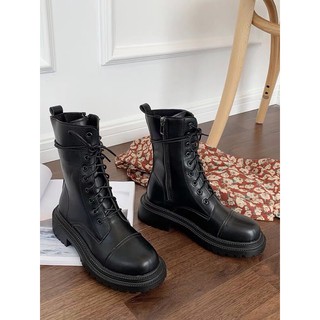 {ORDER-K2} GIÀY BOOTS OXFORD ULZZANG CAO CỔ 25CM BUỘC DÂY ĐẾ CAO 5.5CM - ảnh thật ở cuối - B10 đế răng cưa