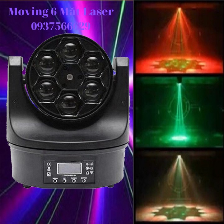 [ SALE OFF ] Đèn Moving 6 Mắt Có Laser Dùng Cho Sân Khấu, Bar, Karaoke - Magic Store SG