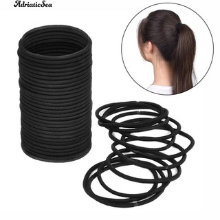 Dây thun buộc tóc co giãn dày 100 cái màu đen