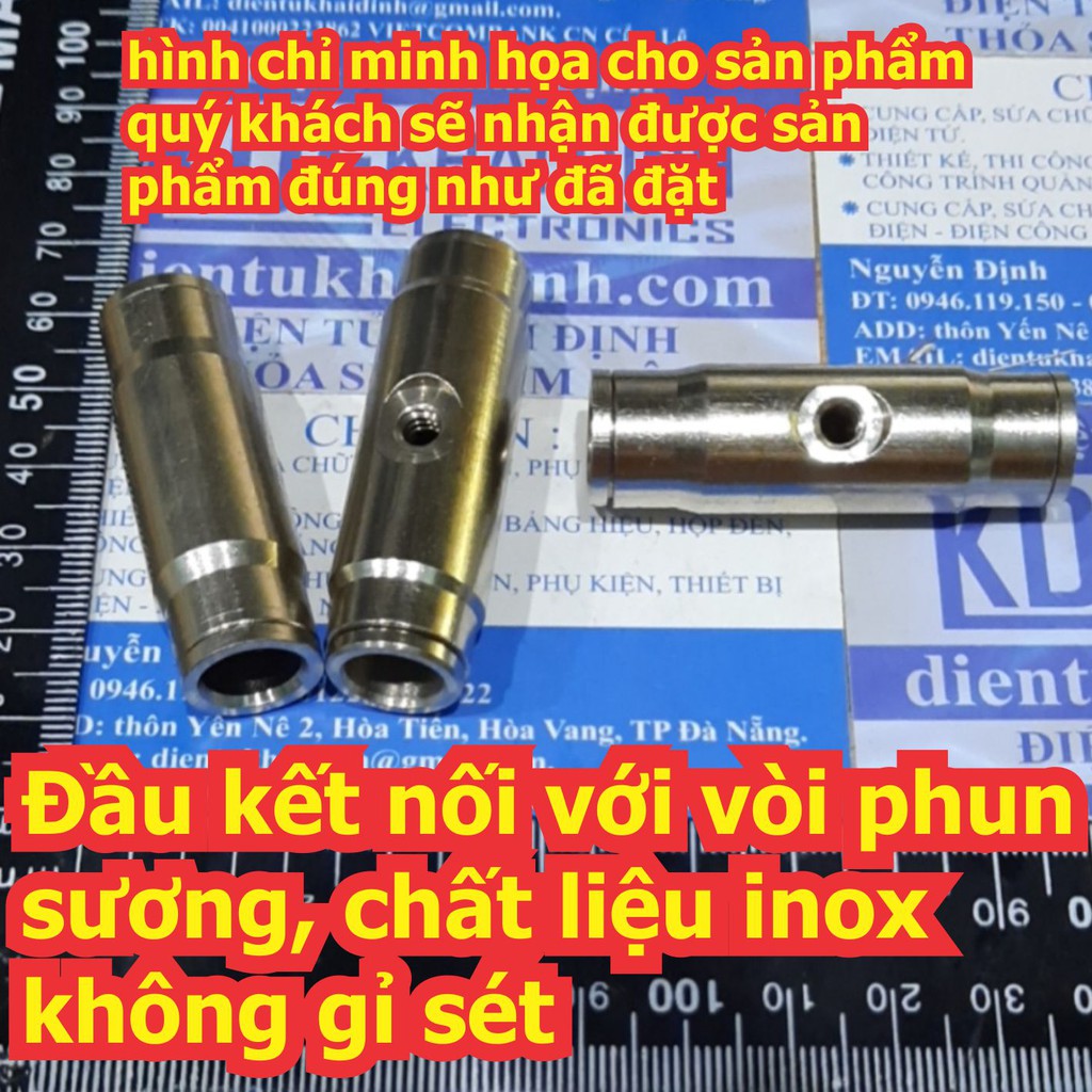 Đầu kết nối với vòi phun sương, chất liệu inox không gỉ sét, loại 2 lỗ phun kde6667