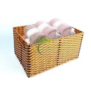 Rương chữ nhật không nắp, sọt chữ nhật không nắp có quai cầm đựng khăn tắm, đựng quần áo spa thẩm mỹ resort homestay