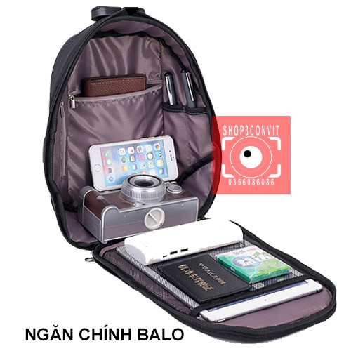 Balo đeo chéo thời trang công nghệ USB 2.0 kèm khóa số
