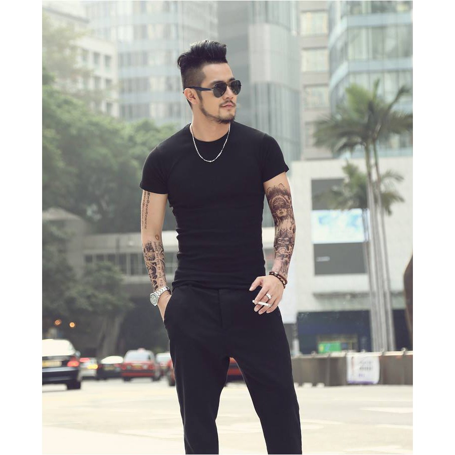 Áo thun trơn cổ tròn