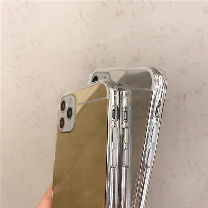 Ốp điện thoại mặt tráng gương đơn giản cho Samsung S20 FE S21 Ultra S10 A02S S20 Plus S7 S6 edge S7 edge S8 S9 Plus S10 S20 Ultar