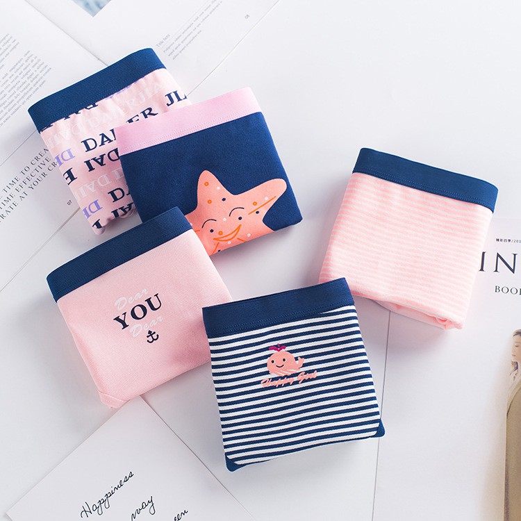 Set 5 quần lót đúc cotton siêu cute mềm mịn, thoáng mát CT-C5