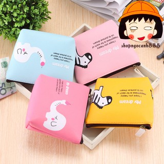 [6 Mẫu Tự Chọn Siêu Xinh] Ví Đựng Tai Nghe, Cáp Sạc, Tiền Lẻ Chất Da Xịn Chống Xước Cực Xinh ^^