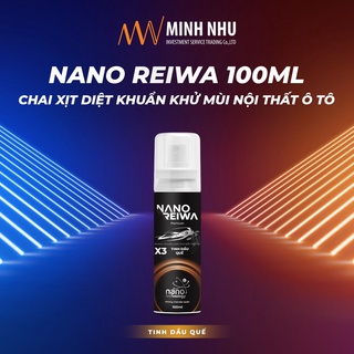 Chai xịt Diệt khuẩn, khử mùi ô tô Nano Reiwa Premium 100ml - Tinh dầu quế nguyên chất X3