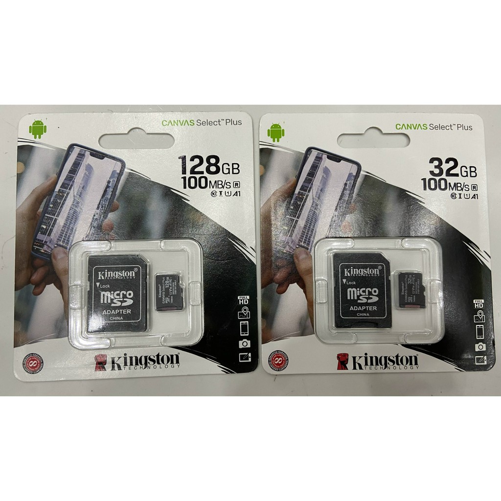 Thẻ nhớ MicroSD Kingston 128GB và 32GB 100MBs