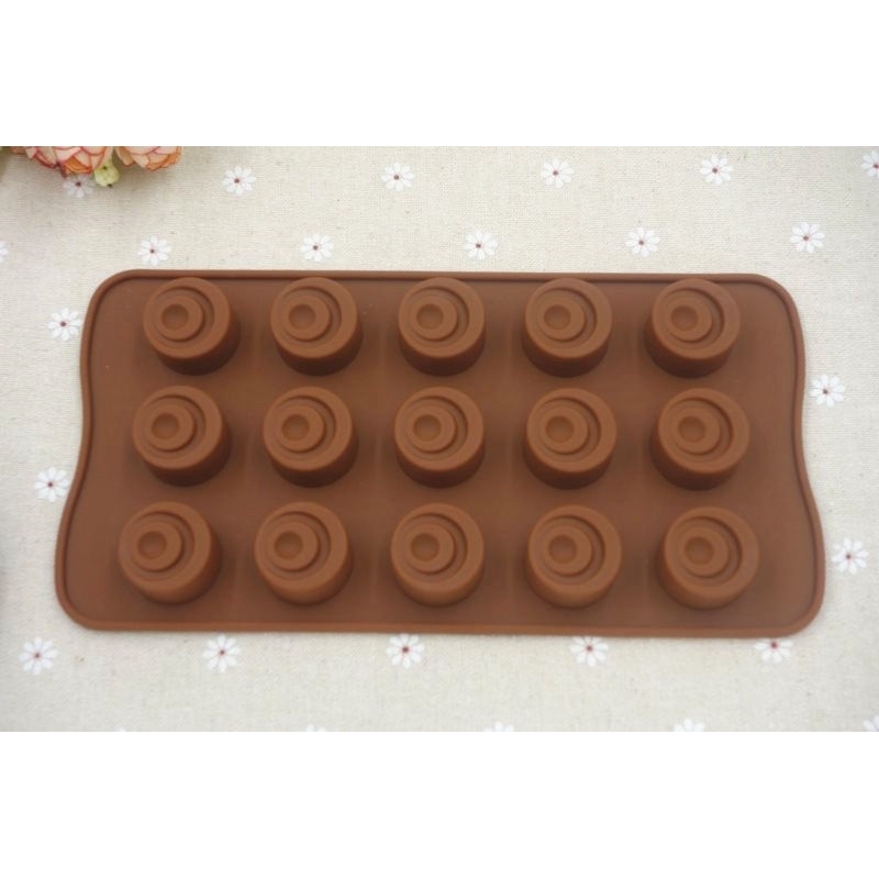 Khuôn làm bánh socola / bánh quy 15 ngăn bằng silicone tiện lợi